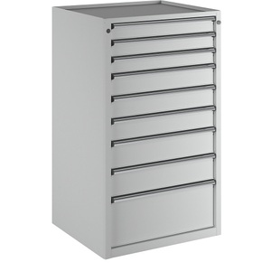 ANKE, ANKE Schubladenschrank, BxT 760 x 675 mm, Schubladentraglast 200 kg, 9 Schubladen, Höhe 1280 mm, Front lichtgrau, ANKE Schubladenschrank, BxT 760 x 675 mm, Schubladentraglast 200 kg, 9 Schubladen, Höhe 1280 mm, Front lichtgrau