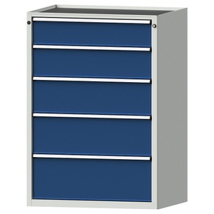 ANKE, ANKE Schubladenschrank, BxT 910 x 675 mm, Schubladentraglast 200 kg, 5 Schubladen, Höhe 1280 mm, Front enzianblau, ANKE Schubladenschrank, BxT 910 x 675 mm, Schubladentraglast 200 kg, 5 Schubladen, Höhe 1280 mm, Front enzianblau
