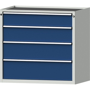 ANKE, ANKE Schubladenschrank, BxT 1060 x 675 mm, Schubladentraglast 200 kg, 4 Schubladen, Höhe 980 mm, Front enzianblau, ANKE Schubladenschrank, BxT 1060 x 675 mm, Schubladentraglast 200 kg, 4 Schubladen, Höhe 980 mm, Front enzianblau