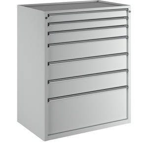 ANKE, ANKE Schubladenschrank, BxT 1060 x 675 mm, Schubladentraglast 200 kg, 7 Schubladen, Höhe 1280 mm, Front lichtgrau, ANKE Schubladenschrank, BxT 1060 x 675 mm, Schubladentraglast 200 kg, 7 Schubladen, Höhe 1280 mm, Front lichtgrau