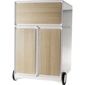 Paperflow, Paperflow Rollcontainer easyBox® 1 Schublade, 2 Hängeregistraturschübe weiß / Buche, Paperflow Rollcontainer easyBox®, 1 Schublade, 2 Hängeregistraturschübe, weiß / Buche