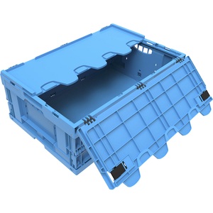undefined, Faltbox aus Polypropylen, EURO-Maß Faltbox 6422 NG DL, mit Deckel, für Lager- und Mehrwegtransport, 41,4 Liter, blau