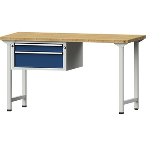 ANKE, ANKE Werkbank, stabil 2 Schubladen, Breite 1500 mm Buche massiv, ANKE Werkbank, Gestellbauweise Serie V, 2 Schubladen, Breite 1500 mm, Buche massiv