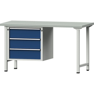 ANKE, ANKE Werkbank, stabil 3 Schubladen, Breite 1500 mm Stahlblechbelag, ANKE Werkbank, Gestellbauweise Serie V, 3 Schubladen, Breite 1500 mm, Stahlblechbelag