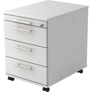 undefined, FINO - Rollcontainer 1 Utensilienschub, 3 Schubladen weiß, Hammerbacher Rollcontainer AC30/W Weiß 428 x 580 x 590 mm