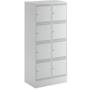 Lista, Akku-Ladeschrank mit Schließfächern, LISTA Akku-Ladeschrank mit Schließfächern, mit 2 x 4 Fächern, 1 x 230 V, 1 x USB, grau