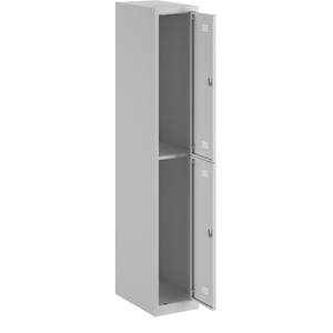 Wolf, Wolf Stahlspind, zerlegt 2 Abteile, Höhe 840 mm, Breite 300 mm, 1 Kleiderstange Grundelement, lichtgrau / lichtgrau, Wolf Doppelstock-Spind Hamburg, 1 Abteil, Breite 300 mm, Grundelement, lichtgrau / lichtgrau