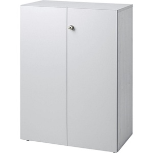 office akktiv, office akktiv ANNY - Aktenschrank Flügeltüren, 2 Fachböden lichtgrau / lichtgrau, Aktenschrank TOPAS LINE, 3 Ordnerhöhen, Türen abschliessbar, lichtgrau/lichtgrau