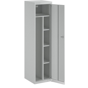 QUIPO, QUIPO Stahlschrank 1 Hutboden, 3 Fachböden lichtgrau, Grundelement, eurokraft basic Garderobenschrank-System, mit Grund- und Anbauelementen, HxBxT 1800 x 450 x 500 mm, 1 Hutboden, 3 Fachböden, lichtgrau, Grundelement