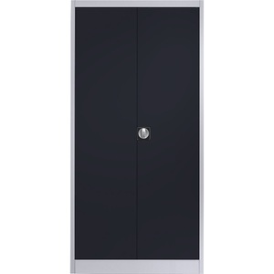 mauser, mauser Stahlschrank mit Flügeltüren 4 Fachböden, T 500 mm weißaluminium / anthrazitgrau, mauser Stahlschrank mit Flügeltüren, 4 Fachböden, T 500 mm, weißaluminium / anthrazitgrau
