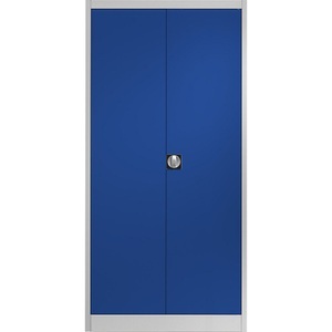 mauser, mauser Stahlschrank mit Flügeltüren 4 Fachböden, Tiefe 600 mm lichtgrau / ultramarinblau, mauser Stahlschrank mit Flügeltüren, 4 Fachböden, Tiefe 600 mm, lichtgrau / ultramarinblau