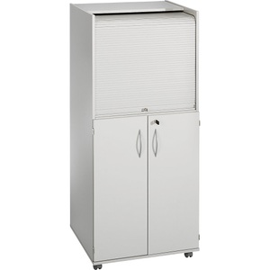 office akktiv, office akktiv Computerschrank mit Kunststoffrollladen, mobil Premium Variante, HxBxT 1660 x 725 x 642 mm mit verstellbarem Einlegeboden, eurokraft pro Computerschrank mit Kunststoffrollladen, mobil, Premium Variante, HxBxT 1660 x 725 x 642 mm, mit verstellbarem Einlegeboden
