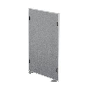 undefined, Akustik-Stellwand HxBxT 1657 x 980 x 27 mm Wand grau meliert, Rahmen alusilber, Akustik-Stellwand Hammerbacher, HxBxT 1.660 x 980 x 27 mm