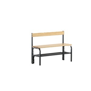 Sypro Wolf, Garderobenbank halbhoch mit Rückenlehne, einseitig, Sypro Garderobenbank halbhoch mit Rückenlehne, einseitig, Kiefernholzleisten, Länge 1015 mm, anthrazit, Schuhrost