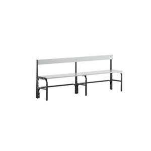 Sypro, Umkleidebank, Stahlrohr/Alu, einfach mit Rückenteil, 1500 mm lang, anthrazit, Umkleidebank, Stahlrohr/Alu, einfach mit Rückenteil, 1500 mm lang, anthrazit