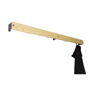 undefined, Garderobenleiste, Hakenleiste für Umkleidebank-System, 2000 mm lang, Holz, anthrazit