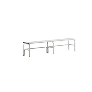 undefined, Umkleidebank aus Edelstahl, HxT 450 x 350 mm L 2000 mm, ohne Schuhrost, ohne Hakenleiste, Umkleidebank, Edelstahlrohr/Alu, einfach, L 2000 mm, lichtgrau