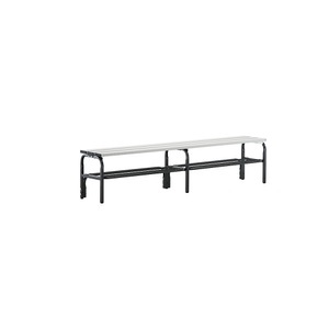 Sypro Wolf, Umkleidebank aus Edelstahl, Sypro Umkleidebank aus Edelstahl, HxT 450 x 350 mm, Länge 1500 mm, anthrazit, Schuhrost