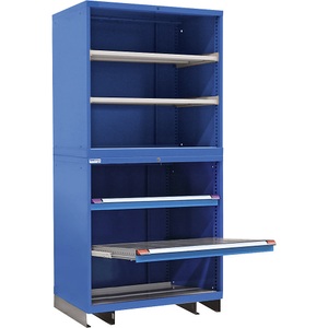 undefined, Modulares Schranksystem 4 Fachböden, 2 Auszugböden 200 kg Tragkraft, HxBxT 2100 x 805 x 695 mm, 