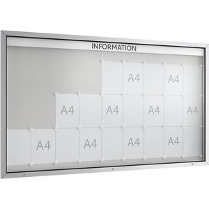 undefined, Schaukasten mit Flügeltür für den Außenbereich, Rahmen eckig 27 x DIN A4, Schaukasten mit Flügeltür, für den Außenbereich, Rahmen eckig, 27 x DIN A4