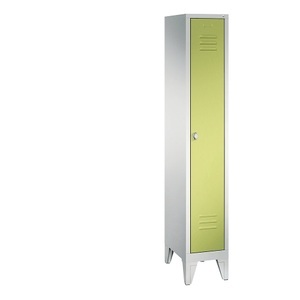 CP, CP CLASSIC Garderobenschrank mit Füßen 1 Abteil, Abteilbreite 300 mm lichtgrau / viridingrün, 