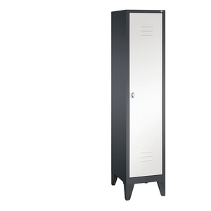 CP, CP CLASSIC Garderobenschrank mit Füßen 1 Abteil, Abteilbreite 400 mm schwarzgrau / verkehrsweiß, 