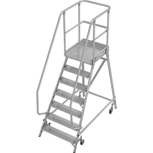 KRAUSE, Krause 821058 Aluminium Podestleiter fahrbar, Montage mit Werkzeug Arbeitshöhe (max.): 3.7 m Aluminium 53.9 kg, Krause 821058 Aluminium Podestleiter fahrbar, Montage mit Werkzeug Arbeitshöhe (max.): 3.7 m Aluminium 53.9 kg