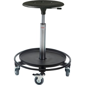 undefined, Schweißer- und Montagehocker Sitz aus schlagzähem Kunststoff Sitzhöhe 530 - 790 mm, Fußring mit Ablage, Hocker, Kunststoffformsitz Ø 480 mm, Sitzhöhe 540-800 mm, Stahlbasis, Fussring