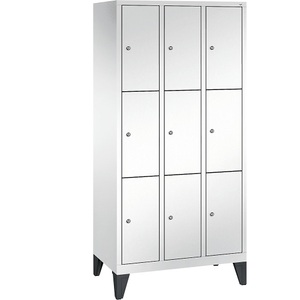 CP, CP CLASSIC Fächerschrank mit Füßen 3 Abteile, je 3 Fächer, Abteilbreite 300 mm verkehrsweiß, 