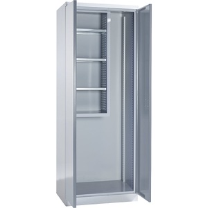 QUIPO, QUIPO Geräte- und Putzmittelschrank STANDARD mit Vollblechtüren lichtgrau, Geräte- und Putzmittelschrank, Breite 750 mm, Vollblechtüren, lichtgrau