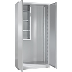QUIPO, QUIPO Geräte- und Putzmittelschrank JUMBO Vollblechtüren / 1 Regalbox lichtgrau, Geräte- und Putzmittelschrank, Breite 1000 mm, Vollblechtüren / 1 Regalbox, lichtgrau