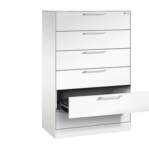 CP, CP Karteischrank ASISTO Höhe 1292 mm, mit 6 Schüben, DIN A5 quer verkehrsweiß/verkehrsweiß, C+P Karteischrank ASISTO, Höhe 1292 mm, mit 6 Schüben, DIN A5 quer, verkehrsweiß/verkehrsweiß