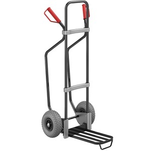 EUROKRAFT, EUROKRAFT Sackkarre GO mit Kufen, schwarz Paketschaufel-BxT 430 x 250 mm, schwarz, mit Griff PU-Bereifung, ab 2 Stk, eurokraft pro Sackkarre mit Kufen, schwarz, Paketschaufel-BxT 430 x 250 mm, schwarz, mit Griff, PU-Bereifung, ab 5 Stk