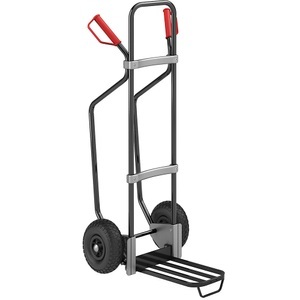 EUROKRAFT, EUROKRAFT Sackkarre GO mit Kufen, schwarz Paketschaufel-BxT 430 x 250 mm, schwarz, mit Griff Luftbereifung, eurokraft pro Sackkarre mit Kufen, schwarz, Paketschaufel-BxT 430 x 250 mm, schwarz, mit Griff, Luftbereifung, ab 5 Stk