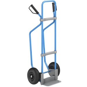 EUROKRAFT, EUROKRAFT Sackkarre mit Kufen, blau Schaufel-BxT 280 x 140 mm, verzinkt Luftbereifung, ab 5 Stk, eurokraft pro Sackkarre mit Kufen, blau, Schaufel-BxT 280 x 140 mm, verzinkt, Luftbereifung, ab 5 Stk