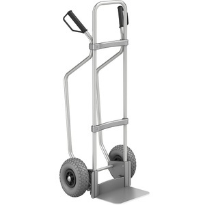 EUROKRAFT, EUROKRAFT Aluminium-Sackkarre GO mit Kufen Schaufel-BxT 280 x 250 mm, Alu PU-Bereifung, ab 5 Stk, eurokraft pro Aluminium-Sackkarre mit Kufen, Schaufel-BxT 280 x 250 mm, Alu, PU-Bereifung, ab 5 Stk
