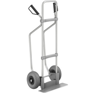 EUROKRAFT, EUROKRAFT Aluminium-Sackkarre GO mit Kufen Schaufel-BxT 450 x 160 mm, Alu PU-Bereifung, ab 2 Stk, eurokraft pro Aluminium-Sackkarre mit Kufen, Schaufel-BxT 450 x 160 mm, Alu, PU-Bereifung, ab 5 Stk