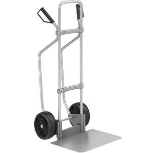 EUROKRAFTpro, Aluminium-Sackkarre GO mit Kufen, eurokraft pro Aluminium-Sackkarre mit Kufen, Schaufel-BxT 450 x 500 mm, Alu, Vollgummibereifung, ab 5 Stk