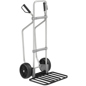 EUROKRAFT, EUROKRAFT Aluminium-Sackkarre GO mit Kufen Paketschaufel-BxT 430 x 450 mm, schwarz Vollgummibereifung, ab 5 Stk, eurokraft pro Aluminium-Sackkarre mit Kufen, Paketschaufel-BxT 430 x 450 mm, schwarz, Vollgummibereifung, ab 5 Stk
