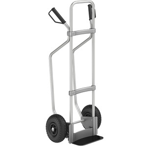 EUROKRAFT, EUROKRAFT Aluminium-Sackkarre GO mit Kufen Schaufel-BxT 280 x 140 mm, schwarz Luftbereifung, eurokraft pro Aluminium-Sackkarre mit Kufen, Schaufel-BxT 280 x 140 mm, schwarz, Luftbereifung, ab 5 Stk