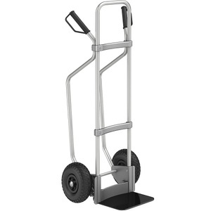 EUROKRAFT, EUROKRAFT Aluminium-Sackkarre GO mit Kufen Schaufel-BxT 280 x 250 mm, schwarz Luftbereifung, eurokraft pro Aluminium-Sackkarre mit Kufen, Schaufel-BxT 280 x 250 mm, schwarz, Luftbereifung, ab 5 Stk