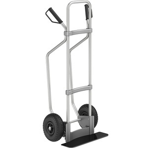 EUROKRAFT, EUROKRAFT Aluminium-Sackkarre GO mit Kufen Schaufel-BxT 450 x 160 mm, schwarz Luftbereifung, ab 2 Stk, eurokraft pro Aluminium-Sackkarre mit Kufen, Schaufel-BxT 450 x 160 mm, schwarz, Luftbereifung, ab 5 Stk