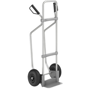 EUROKRAFT, EUROKRAFT Aluminium-Sackkarre GO mit Kufen Schaufel-BxT 280 x 140 mm, Alu Luftbereifung, ab 5 Stk, eurokraft pro Aluminium-Sackkarre mit Kufen, Schaufel-BxT 280 x 140 mm, Alu, Luftbereifung, ab 5 Stk