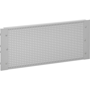 undefined, Lochblechrückwand mit 10-teiligem Hakenset für Packtische mit Breite 900 mm, Lochblechrückwand, zur Befestigung an Aufsatzholmen, Tischbreite 900 mm, inkl. 10 Haken