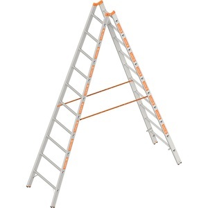 undefined, Sprossen-Stehleiter beidseitig begehbar 2 x 10 Sprossen, Layher Sprossen-Stehleiter, beidseitig begehbar, 2 x 10 Sprossen