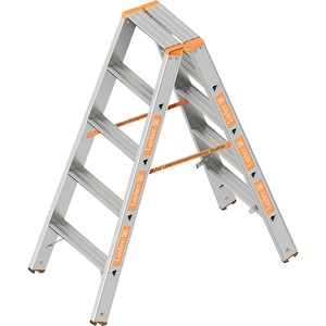 undefined, Stufen-Stehleiter beidseitig begehbar 2 x 5 Stufen, Layher Stufen-Stehleiter, beidseitig begehbar, 2 x 5 Stufen