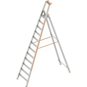 undefined, Stufen-Stehleiter einseitig begehbar 12 Stufen inkl. Plattform, Layher Stufen-Stehleiter, einseitig begehbar, 12 Stufen inkl. Plattform