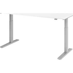 undefined, UPLINER-K - Schreibtisch, elektrisch höhenverstellbar 700 - 1200 mm, BxT 1800 x 800 mm Platte weiß, Hammerbacher Sitz-Stehschreibtisch VXMKA19/W/S Weiß 1800 x 800 mm