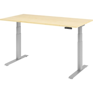 UPLINER-K - Schreibtisch, elektrisch höhenverstellbar 640 - 1290 mm, BxT 1600 x 800 mm Platte Ahorn-Dekor