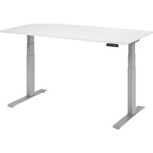 undefined, UPLINER-K - Schreibtisch, elektrisch höhenverstellbar 640 - 1290 mm, BxT 1600 x 800 mm Platte weiß, Hammerbacher Sitz-Stehschreibtisch VXDKB16/W/S Weiß 1600 x 800 mm